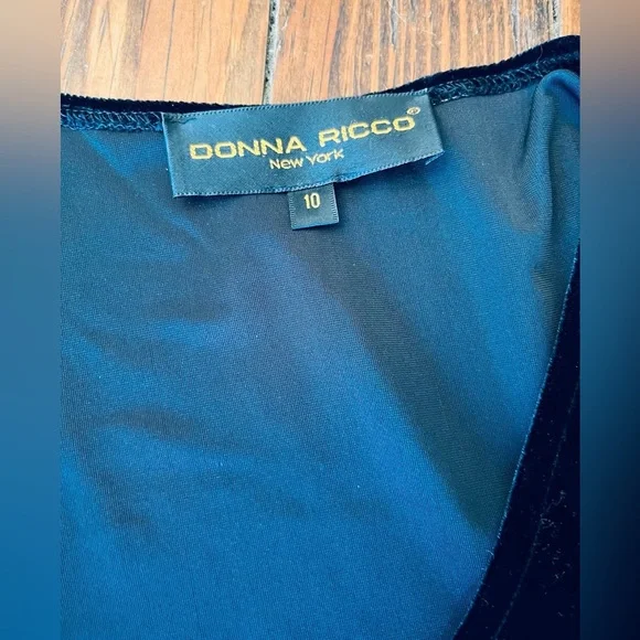 Donna Ricco Black Velvet Long Sleeve Cardigan Sweater SZ10 - Picture 5 of 5